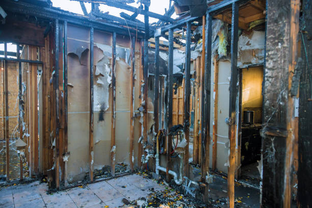 Professional Fire Damage Repair technician working in Village Green, NY